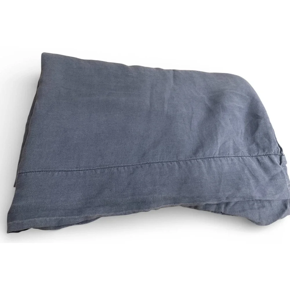 The Citizenry Stonewashed French Linen Flat Sheet Charcoal Gray Full